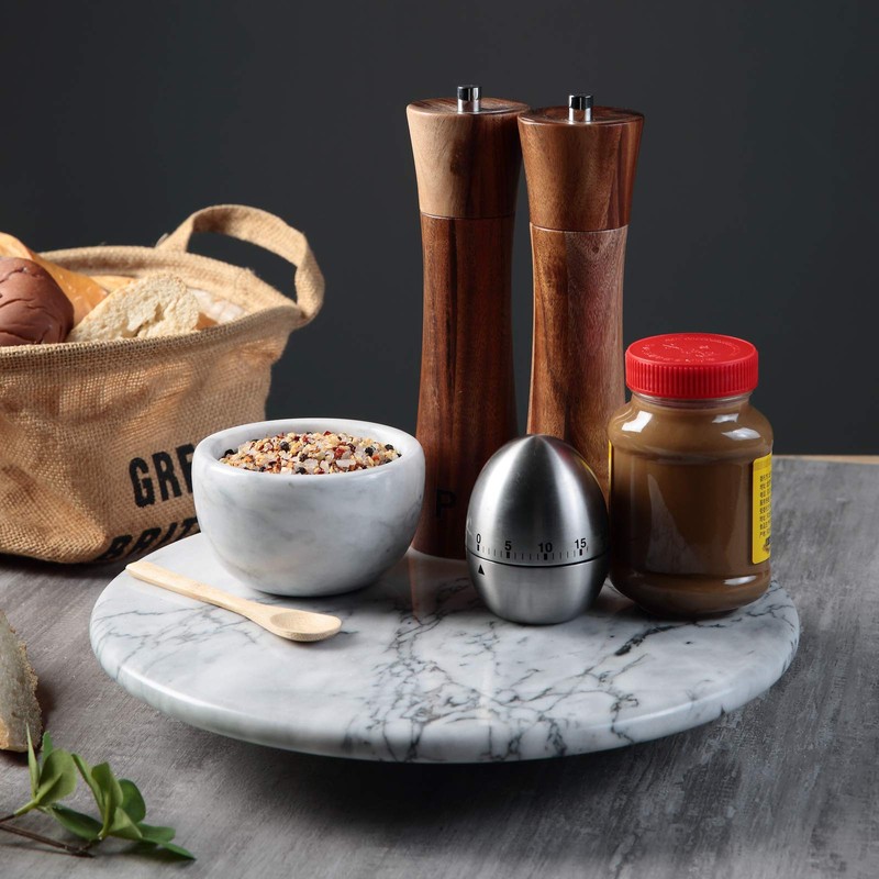 jalz jalz 12'' Marble Lazy Susan for Countertop Kitchen Turntable