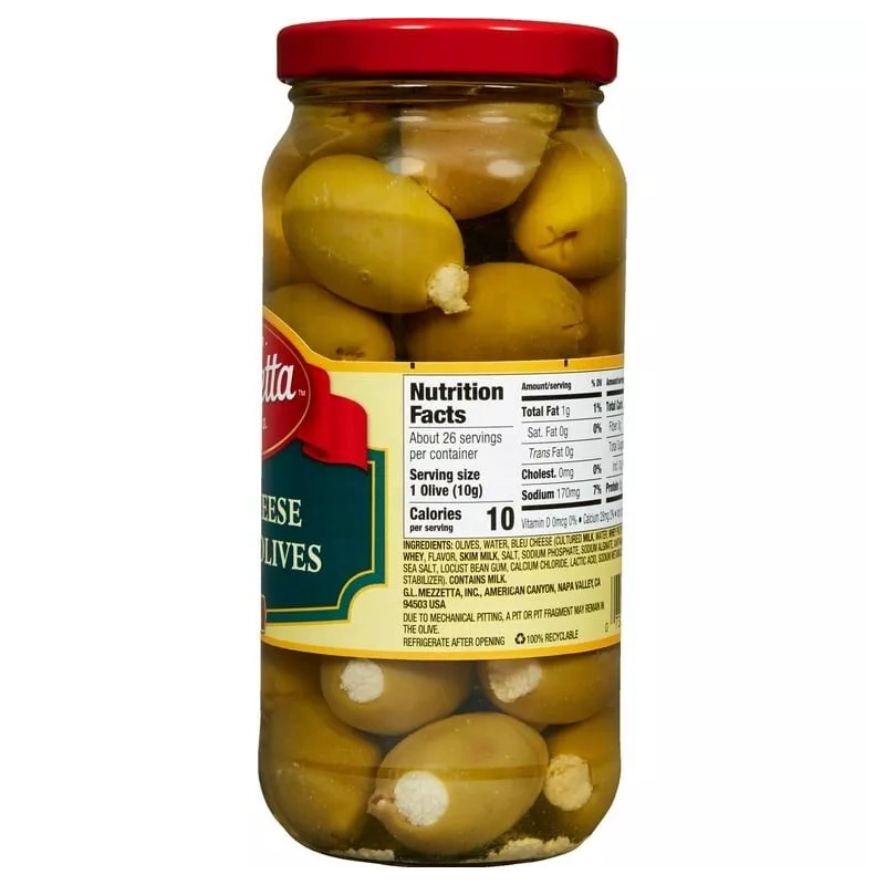 Mezzetta Bleu Cheese Stuffed Olives 9.5 fl oz Jar Brand