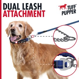 Reaction Martingale Collar For Dogs | Gentle Nylon & Steel Chain Limited Cinch Design Is Perfect For Training | Dual Leash Attachment Points | Durable Quick Release Buckle | Sizing For All Breeds