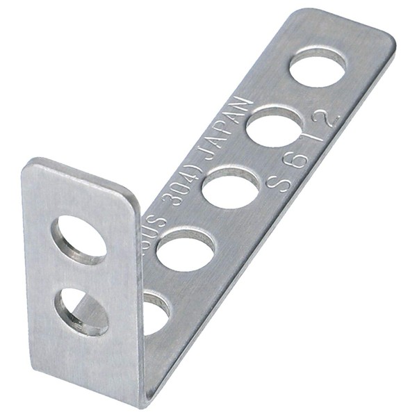 Amon S612 Stainless Steel Mounting Brackets, L-Shaped, Hole Diameter: 0.28 inches (7 mm), 0.6 x 2.8 x 1.5 inches (15 x 72 x 37 mm), Black