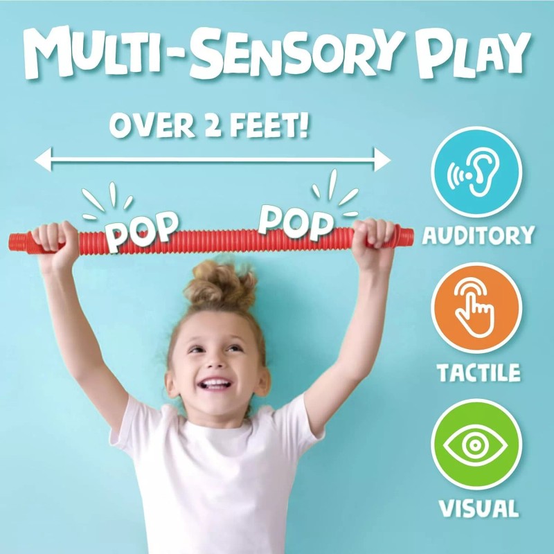 BUNMO Stocking Stuffers For Kids - Pop Tubes - Sensory