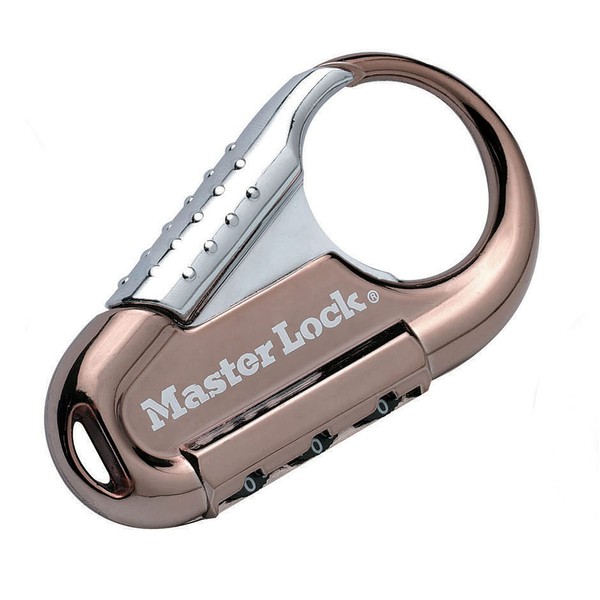Master Lock 1547JADBRN Carabiner Lock, Dial, Password Setting, Backpack, Key Holder, Camping, Outdoors, Width 3.3 x Thickness 0.5 x Height 1.9 inches (86 x 13 x 48 mm), Security Prevention, Brown