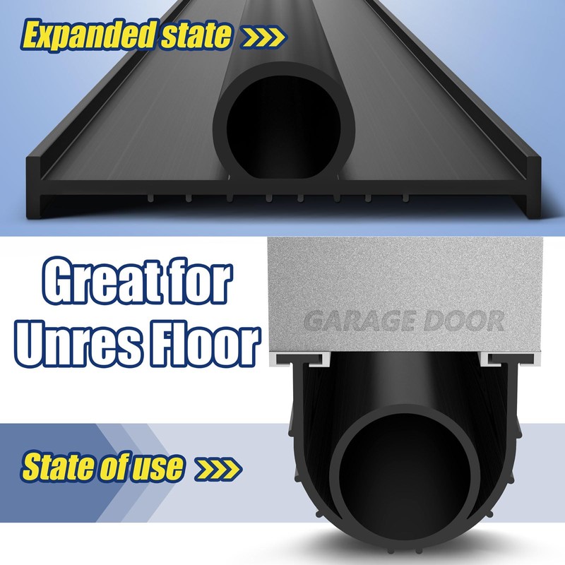 Jin&Bao Garage Door Bottom Weather Stripping Rubber Seal with T-Ends