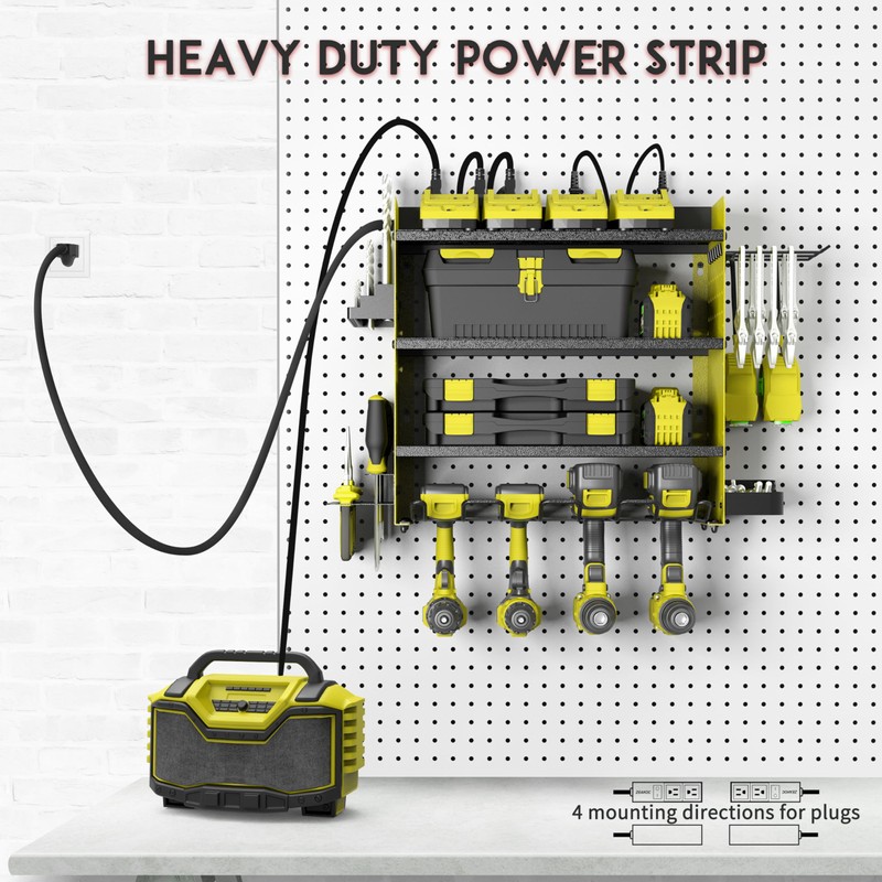 ZEAKOC Power Tool Organizer with Charging Station, 4 Layers Drill