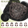 Hair Topper 18 Inch Synthetic Curly Wavy Clip in Bangs(#1B)