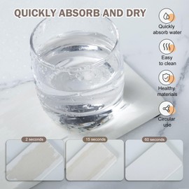 6PCS Stone Drying Tray for Bathroom Counter, Fast Drying Diatomite Stone Sink Tray, Water Absorbing Stone Tray for Sink, Water Absorbent Coasters, Diatomite Soap Dish, Kitchen Stone Soap Tray