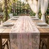Boho Sheer Table Runner , Pink Tulle Table Runner with