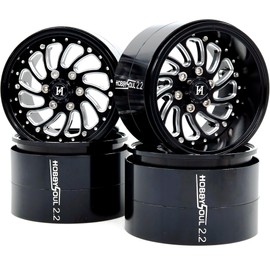 HOBBYSOUL 2.2 Beadlock Wheels Adjustable Offset Rims Wide 40mm for 1/10 RC Crawler Gen8 Everest gen 7 Pro / SCX10 Capra / TRX4 AMG 6x6 Upgrades, HS701575