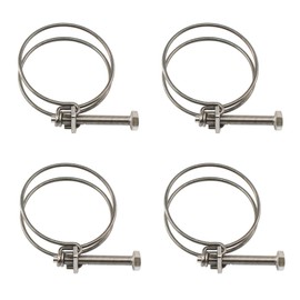 (4 Pieces) 90-95mm Double Wire Hose Clamp Pipe Tube Clamps 304 Stainless Steel Hose Clips