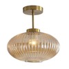 KCO Lighting Amber Bubble Glass Ceiling Light Mid Century Modern