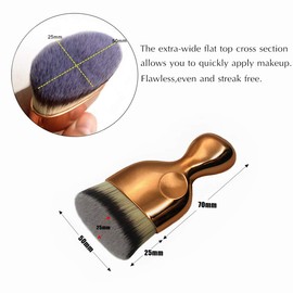 GOERTI Angled Flat Foundation Brush High Density Face Body Kabuki Makeup Brush for Liquid Foundation Powder Cream Contour Buffing Stippling Blending (Rose gold)