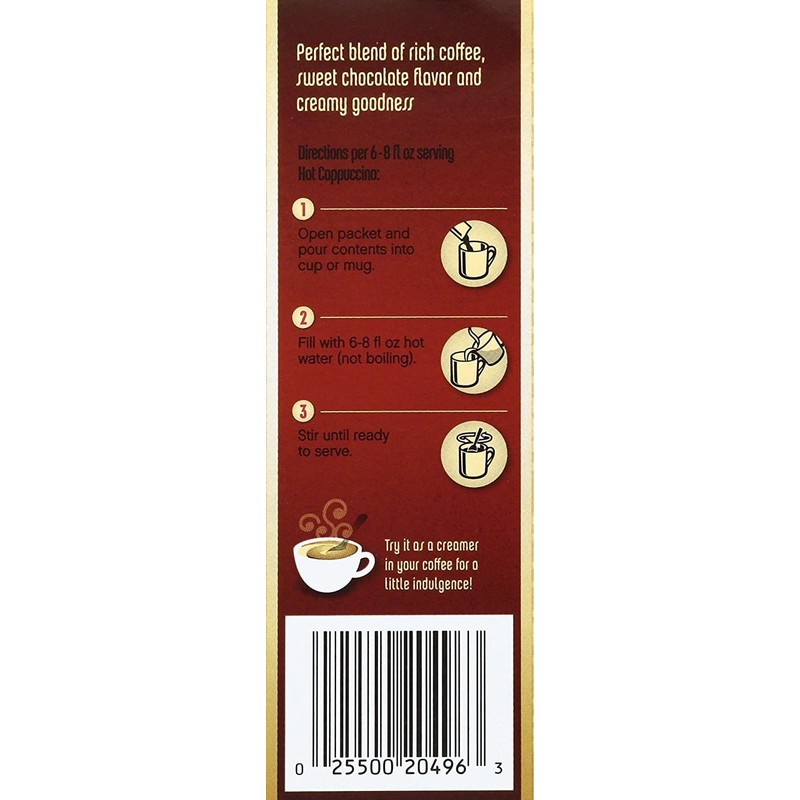 Folgers Mocha Chocolate Flavored Cappuccino Mix Packets, Instant Coffee Beverage,