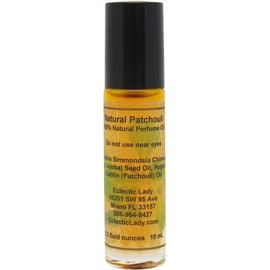 All Natural Patchouli Perfume Oil, 0.3 Oz Portable Roll-On Fragrance with Long-Lasting Scent, Delightful Essential Oils and Jojoba Oil For Daily Use