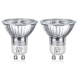 Blakapoo GU10 Halogen Bulb 35W, 120V Dimmable Halogen Light Bulbs for Candle Warmer Lamp, 2700K Warm White, MR16 with Glass Cover for Track Lighting, Range Hood, Recessed Light, 2 Pack