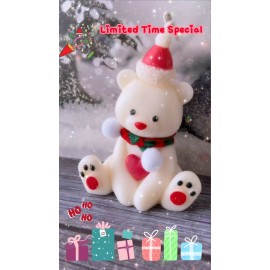 Lumiine Christmas Teddy Bear Candle Cute Bear Candle Christmas Decor Home Decor