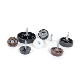 Keay Vital Parts - 48 Pieces Furniture Glides 25mm Brown Nylon Chair, Sofa, Table Feet Gliders, Floor Protectors Pads - Made in Germany