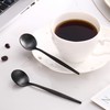 Black Coffee Spoons Set,Stainless Steel Teaspoons of 6,Espresso Spoons 5.11