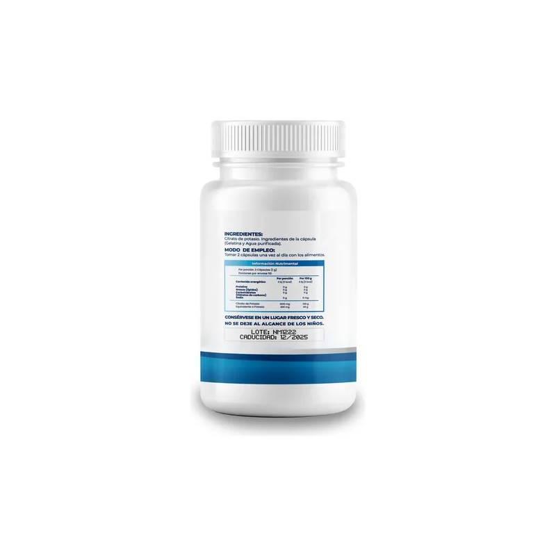 Citrato Potasio 500mg - 2 Frascos - 100 Cápsulas