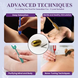 1pc Gemstone Boot for Tuning Forks with 10mm Rose Quartz - Customizable Gemfeet for 93.96 Schumann - Sound Healing and Biofield Harmonization - Gold