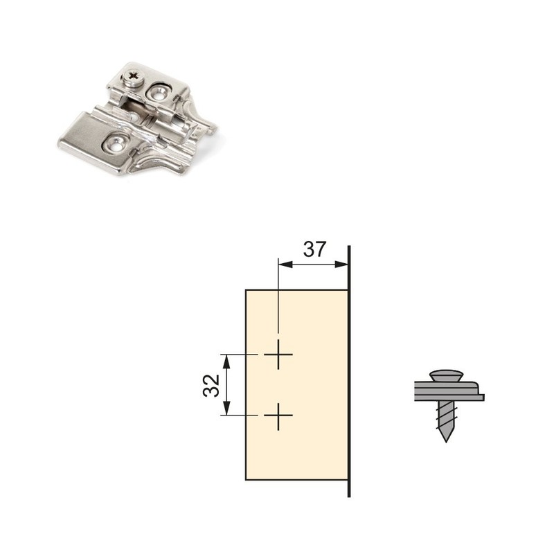 Emuca - Pack of 2 X91 Full Overlay Hinges Opening