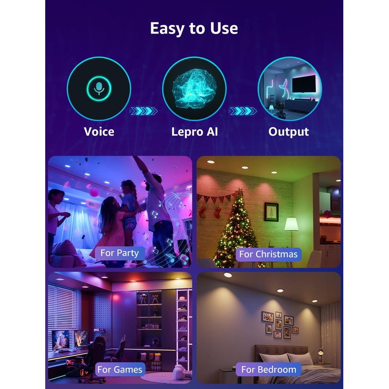 Lepro R2 AI Smart LED Recessed Lighting 6 Inch -