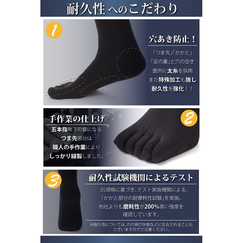 ApeStone Men's Five Toe Socks, 5 Pair Set, Business, Odor