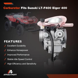LTF400 Carburetor Replacement Compatible with 2002-2007 Suzuki LT-F400 Eiger 400 Carb,Includes Air Filter and Spark Plug