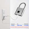 Smart Fingerprint Padlock Rechargeable Keyless 10 Fingerprints Morse Code Emergency