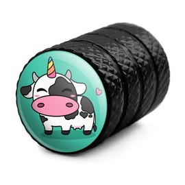 GRAPHICS & MORE Cute Kawaii Unicorn Cow Tire Rim Wheel Aluminum Valve Stem Caps