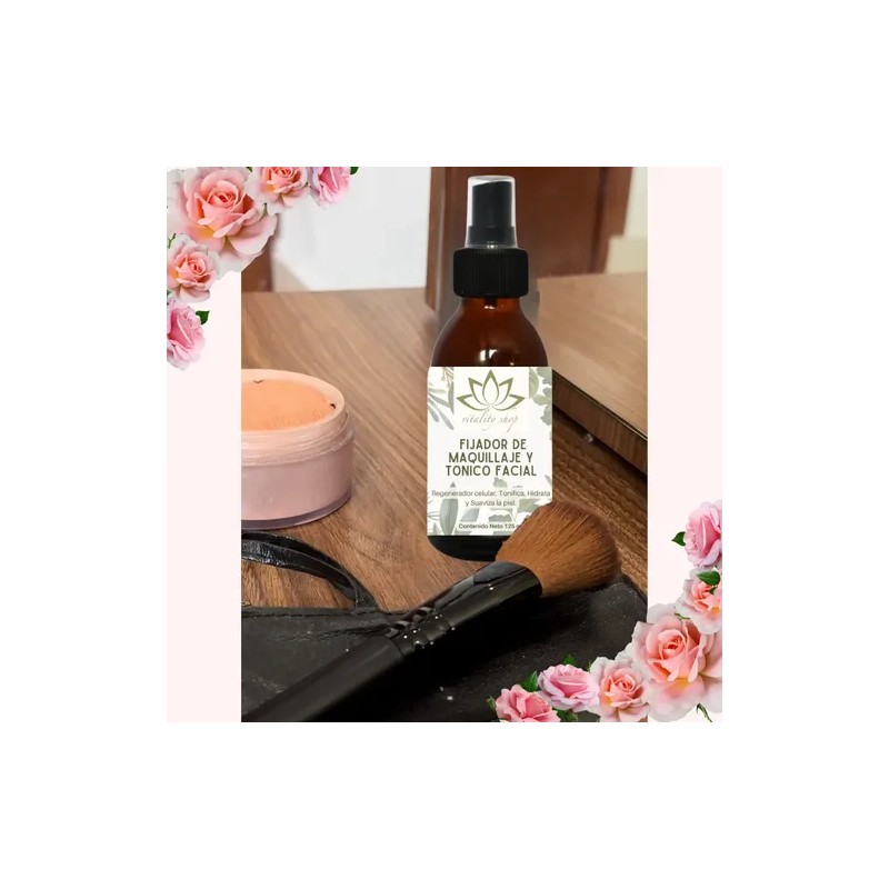 Fijador D Maquillaje Orgánico Y Tónico Facial Colágeno 125ml