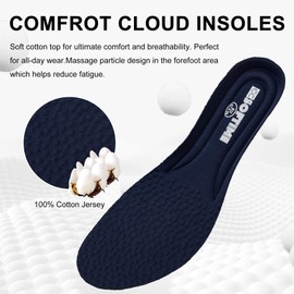 CCSOFTIME Comfort Insoles for Men and Women, Replacement Soft Sports Shoe Insoles for Everyday and Work - Cushioning and Breathable, darkblue