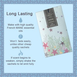 LIFFLY 14 Packs Scented Sachets Bag for Drawers and Closets Long-Lasting Home Fragrance Sachet Lavender Rose Jasmine Ocean Vanilla Sandalwood 6 Different Scent Gift Box