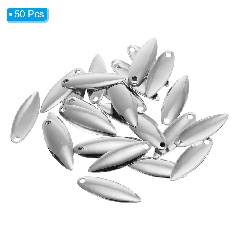 PATIKIL 50 Pack 1x0.3" Fishing Lure Blades Willow Leaf Lure