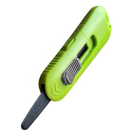 CANARY Box Cutter Car Retractable Blade, Safety Box Opener Tool [Non-Stick Fluorine Coating Blade], Made in Japan, Green (DC-20F-1)