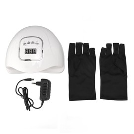 UV LED Nail Lamp Automatic Sensor 45pcs Light Chips 4 Timer Setting Nail Polish Curing Gel LED Dryer with 2pcs Gloves  100‑240V
