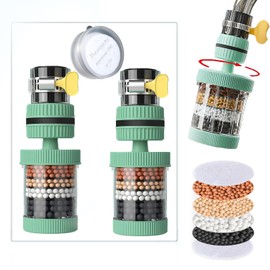 Water Purifier for Sink l water purifier l Visible filtering effect 6-fold filtration, 360° Rotating Faucet Water Filter.Kitchen Bathroom Universal Detachable for cleaning and reuse. (Green)