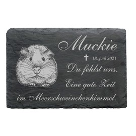 Guinea Pig Memorial Plaque Slate Animal Gravestone Weatherproof with Desired Engraving Name Date 22 x 16 cm