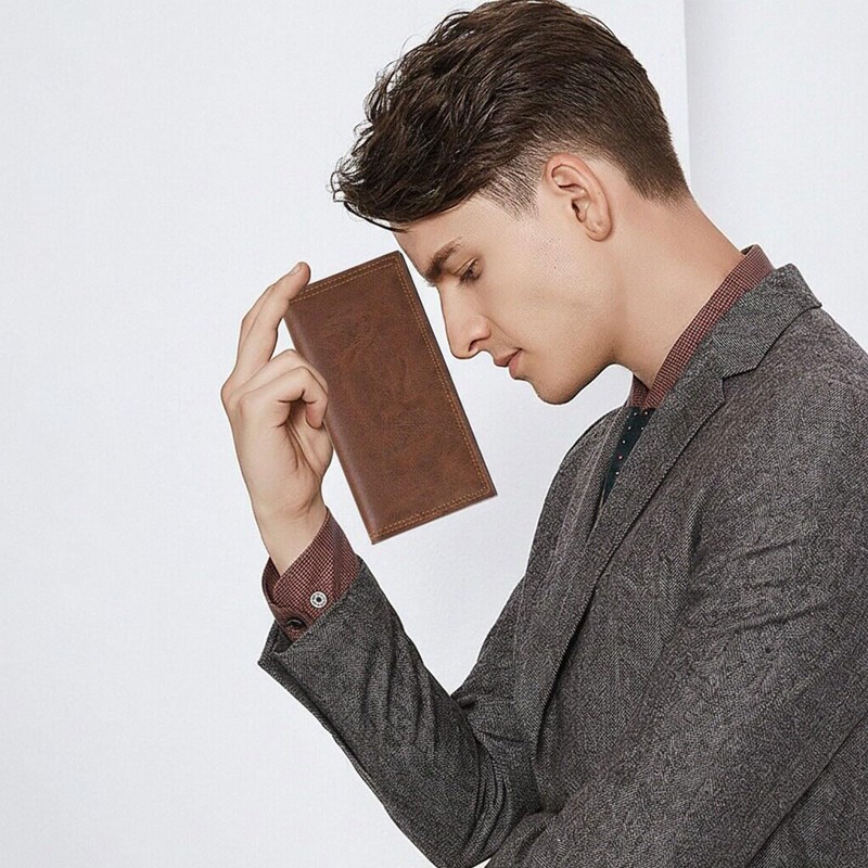 FALAN MULE Long Wallet for Men Leather Bifold Card Holder