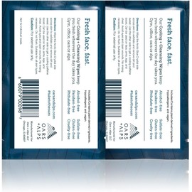 Oars + Alps Natural Face and Body Wipes Cooling, Cleansing, Exfoliating, Caffeinated, 14 Count