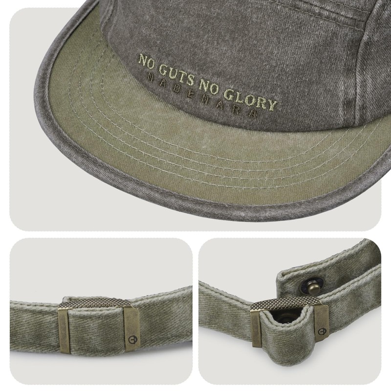CLAPE Baseball Cap with Short Peak, Cotton, 5 Panel Baseball
