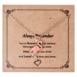 Kivosliviz Flamingo Necklace for Women Gifts Adults Flamingos Lover Jewelry Pink Flamingo Necklace