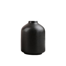 Jarrón de cerámica – Jarrón pequeño, moderno y minimalista de cerámica, jarrón de flores secas, decoración del hogar, arreglo floral decorativo, accesorios de disparo (negro)