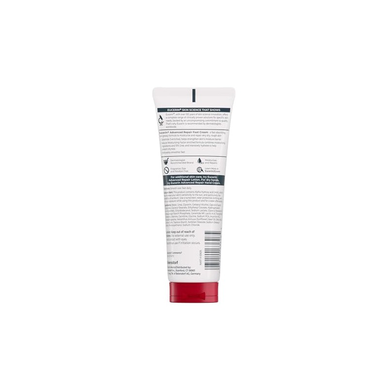 Eucerin Intensive Repair, Extra-Enriched Foot Creme, 3 Oz (Pack of