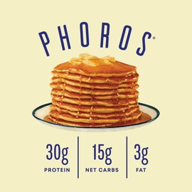 Protein Pancake Mix & Protein Waffle Mix by Phoros Nutrition, 30g of Protein, Low Carb, High Protein, Keto-Friendly, Whey Protein, Whole Grain Oats, Whole Wheat Pancakes, Just Add Water (Buttermilk)