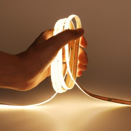 KXZM DC 5V USB COB LED Strip Light Warm White 3000K Dimmable IP65 Waterproof CRI 93+ USB Powered 6.6ft/2M 640LEDs High Brightness Flexible LED Tape Lights