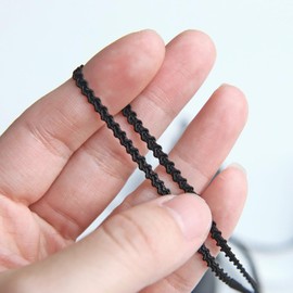 3mm / 0.12" Tiny Lace Trim by The Yard, Mini Lace Trim, in Black and White, Perfect for Doll Clothes, Doll Sewing Craft (2 Yards)