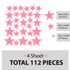 Wall Decals Baby Pink Stars for Kids Room, 3-4-5centimeter Mix