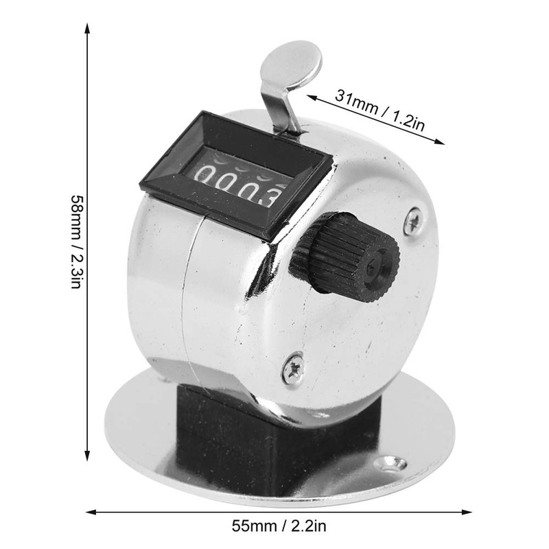 Metal Hand Counter 4 Digit Counter Manual Mechanical Counter Clicker