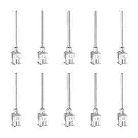 sourcing map 10pcs 16G Stainless Steel Dispensing Needles 1" Glue Needle Tube Blunt Tips