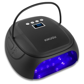 Kikugu Cordless UV LED Nail Lamp,126W Rechargeable Nail Dryer for Gel Nails,Fast Curing Gel Nail Lamp Manicure,Pedicure,Ideal for Nail Salon(Black)